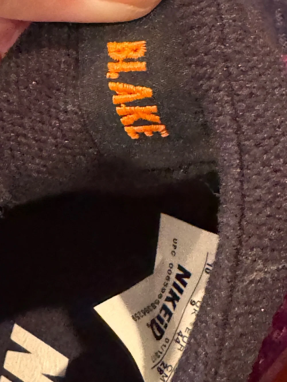 Nike Black Slip-On Sneaker with Purple and Orange Ombré NikeID Custom Size 10